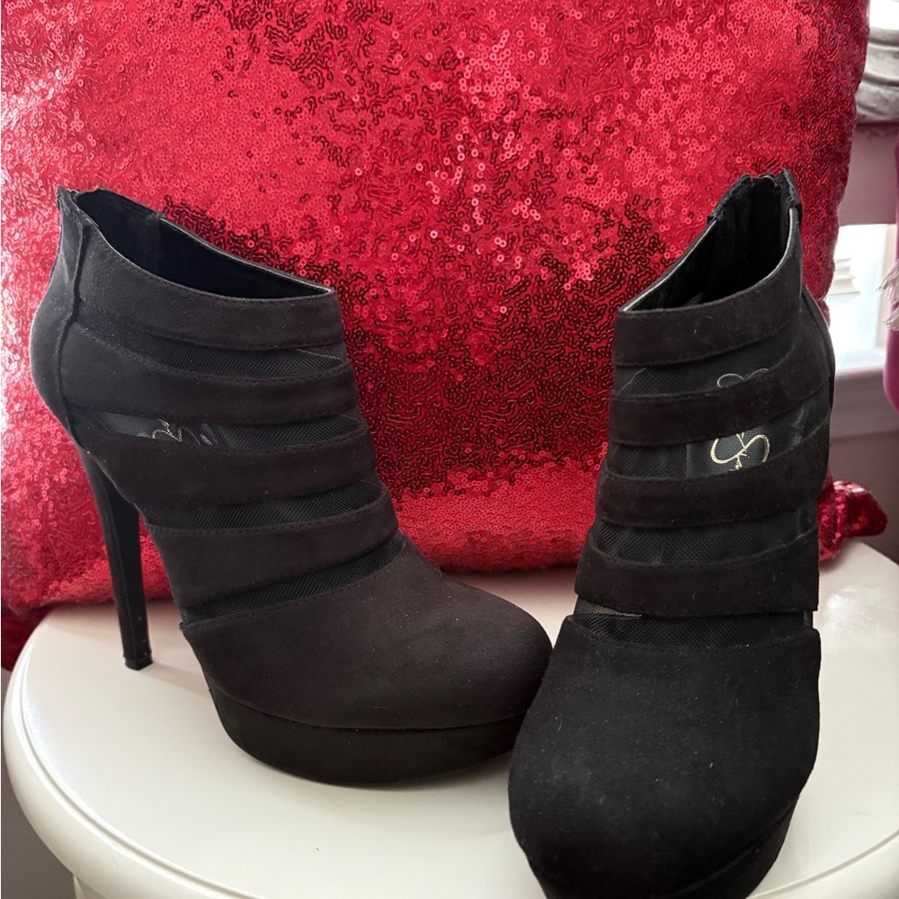 Sexy! Jessica Simpson “Great” Heeled Boots with Platform Sole
